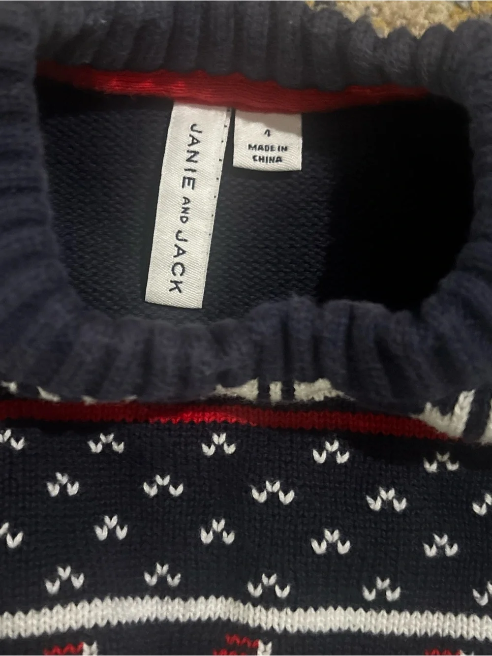 Janie and Jack Navy, White & Red Sailboat Knit Sweater - Picture 2 of 3